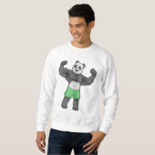 Panda als Bodybuilder in Bodybuilding Trui (Voorkant volledig)