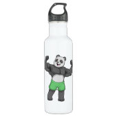 Panda als Bodybuilder in Bodybuilding Waterfles (Voorkant)