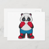 Panda als bokser met boks handschoenen briefkaart (Voorkant / Achterkant)