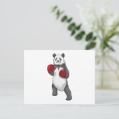 Panda als bokser met boks handschoenen briefkaart (Staand voorkant)