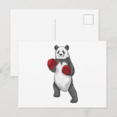 Panda als bokser met boks handschoenen briefkaart (Voorkant / Achterkant)