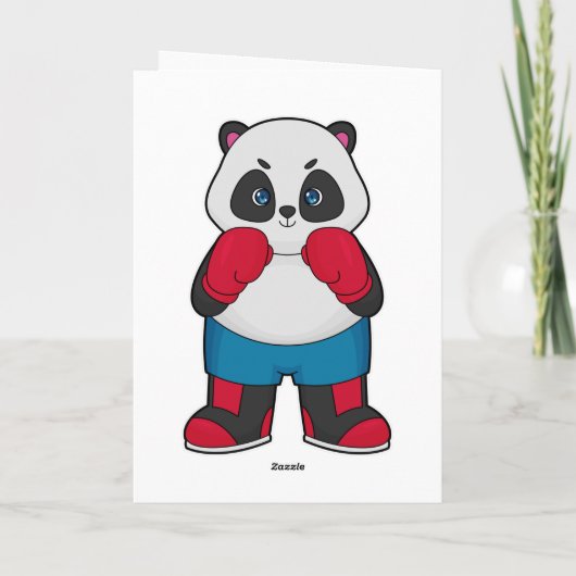 Panda als bokser met boks handschoenen kaart (Achterkant)