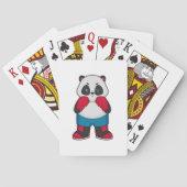 Panda als bokser met boks handschoenen pokerkaarten (Achterkant)