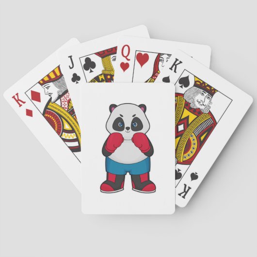 Panda als bokser met boks handschoenen pokerkaarten (Achterkant)