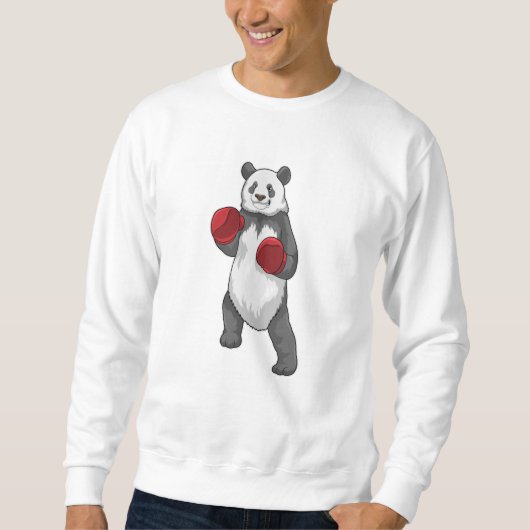 Panda als bokser met boks handschoenen trui (Voorkant)