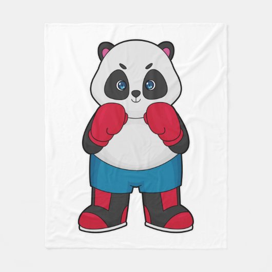 Panda als Boxer met Boxing-handschoenen Fleece Deken (Voorkant)