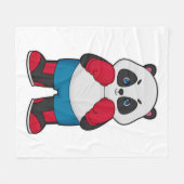 Panda als Boxer met Boxing-handschoenen Fleece Deken (Voorkant (Horizontaal))