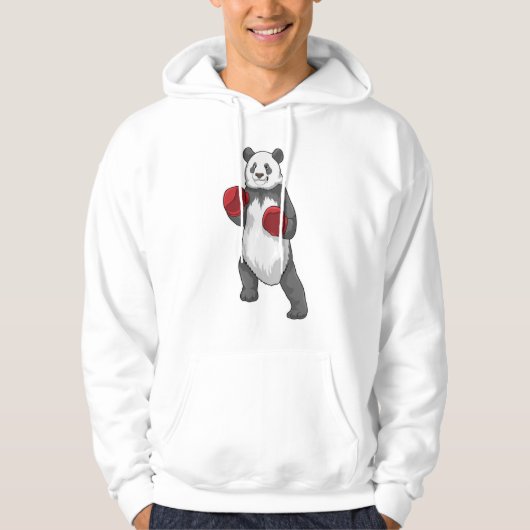 Panda als Boxer met Boxing-handschoenen Hoodie (Voorkant)