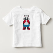 Panda als Boxer met Boxing-handschoenen Kinder Shirts (Voorkant)
