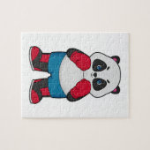 Panda als Boxer met Boxing-handschoenen Legpuzzel (Horizontaal)