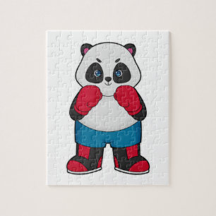 Panda als Boxer met Boxing-handschoenen Legpuzzel