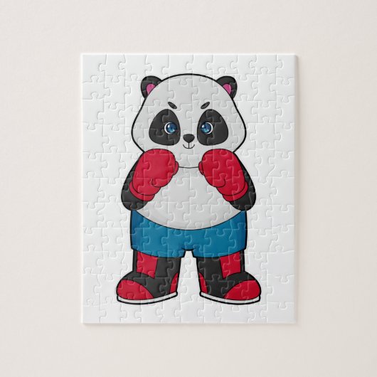 Panda als Boxer met Boxing-handschoenen Legpuzzel (Verticaal)