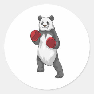 Panda als Boxer met Boxing-handschoenen Ronde Sticker