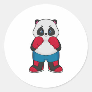Panda als Boxer met Boxing-handschoenen Ronde Sticker