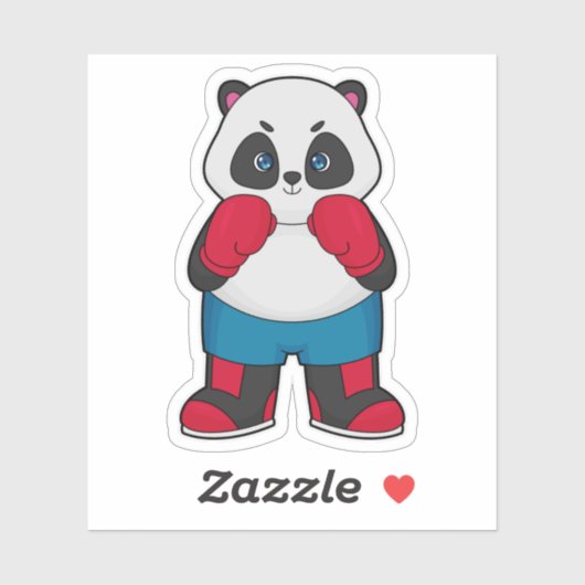 Panda als Boxer met Boxing-handschoenen Sticker (Vel)