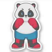 Panda als Boxer met Boxing-handschoenen Sticker (Voorkant)