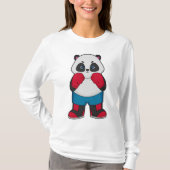 Panda als Boxer met Boxing-handschoenen T-shirt (Voorkant)