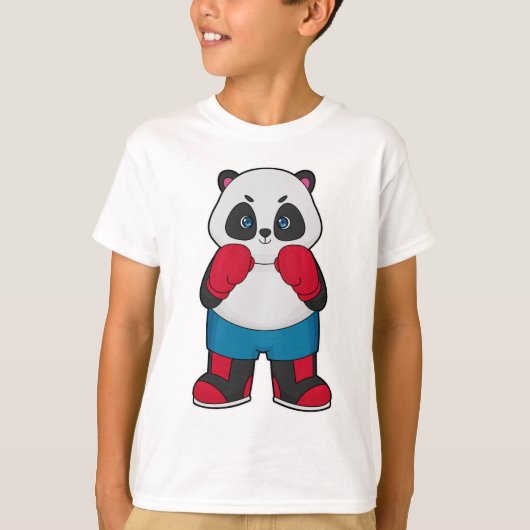 Panda als Boxer met Boxing-handschoenen T-shirt (Voorkant)