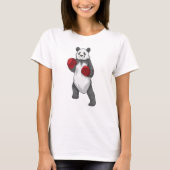 Panda als Boxer met Boxing-handschoenen T-shirt (Voorkant)