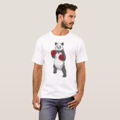 Panda als Boxer met Boxing-handschoenen T-shirt (Voorkant volledig)