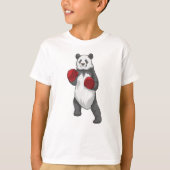 Panda als Boxer met Boxing-handschoenen T-shirt (Voorkant)