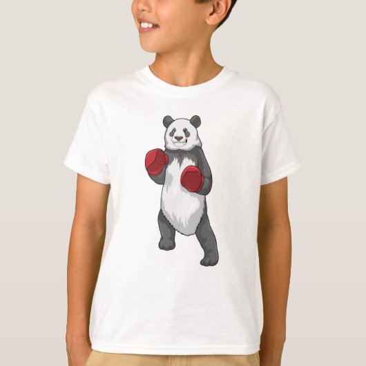 Panda als Boxer met Boxing-handschoenen T-shirt (Voorkant)