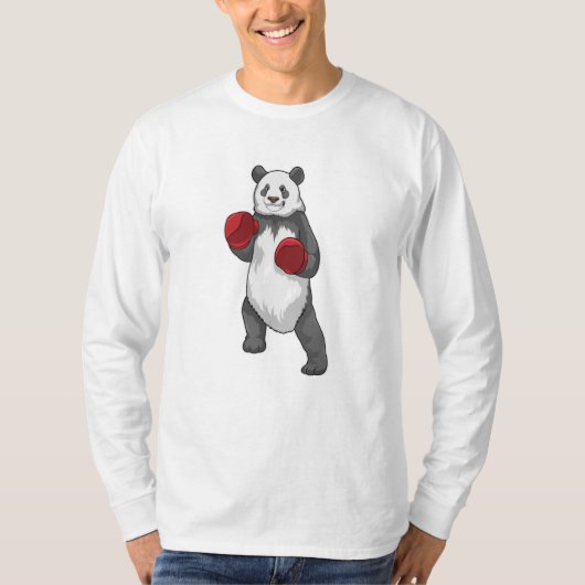 Panda als Boxer met Boxing-handschoenen T-shirt (Voorkant)