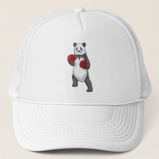 Panda als Boxer met Boxing-handschoenen Trucker Pet (Voorkant)