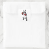 Panda als Boxer met Boxing-handschoenen Vierkante Sticker (Tas)