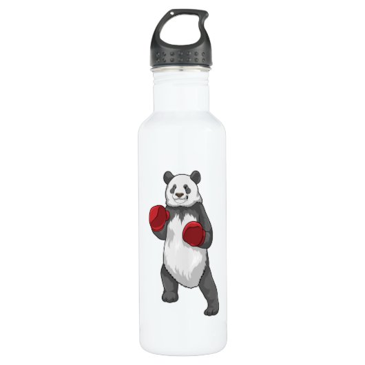 Panda als Boxer met Boxing-handschoenen Waterfles (Voorkant)
