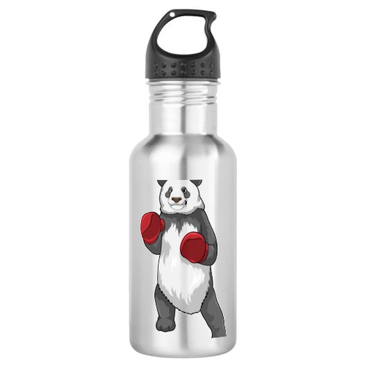 Panda als Boxer met Boxing-handschoenen Waterfles (Voorkant)