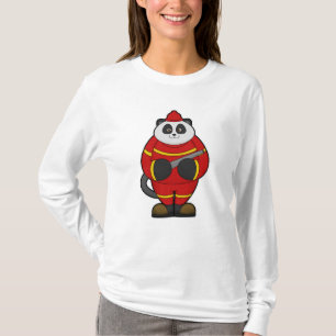 Panda als brandweerman met slang t-shirt