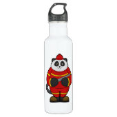 Panda als brandweerman met slang waterfles  (Voorkant)