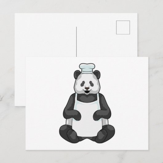 Panda als chef met hoed briefkaart (Voorkant / Achterkant)