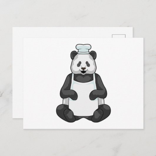 Panda als chef met kookmuts briefkaart (Voorkant / Achterkant)