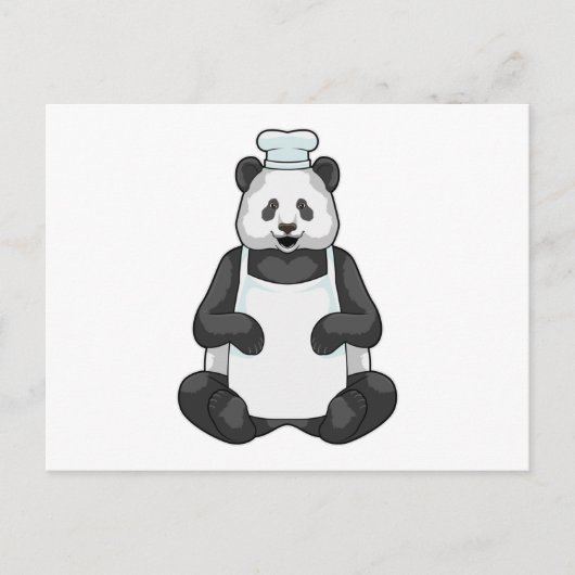 Panda als Chef met pet koken Briefkaart (Voorkant)