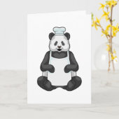 Panda als Chef met pet koken Kaart (Gele Bloem)
