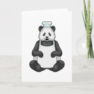 Panda als Chef met pet koken Kaart