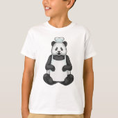 Panda als Chef met pet koken T-shirt (Voorkant)