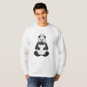 Panda als Chef met pet koken T-shirt (Voorkant volledig)