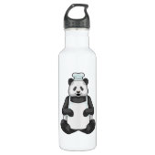 Panda als Chef met pet koken Waterfles (Voorkant)