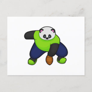 Panda als Football speler met Football Briefkaart