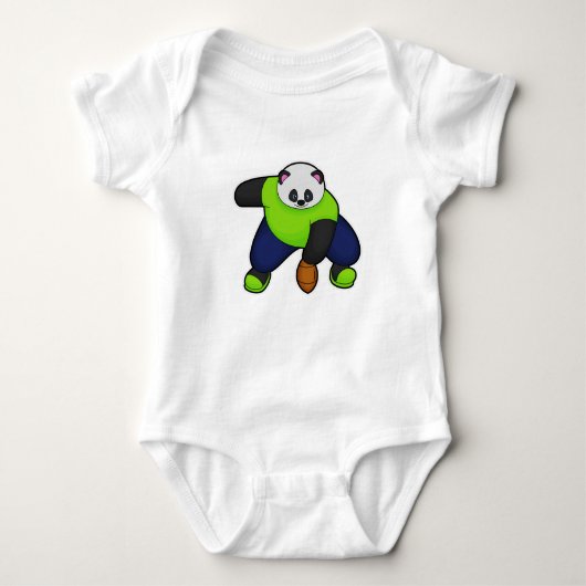 Panda als Football speler met Football Romper (Voorkant)