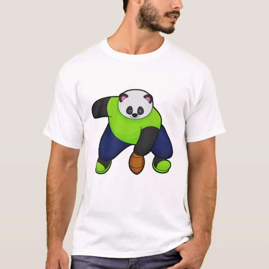 Panda als Football speler met Football T-shirt (Voorkant)
