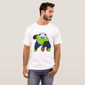 Panda als Football speler met Football T-shirt (Voorkant volledig)