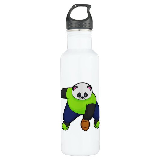 Panda als Football speler met Football Waterfles (Voorkant)