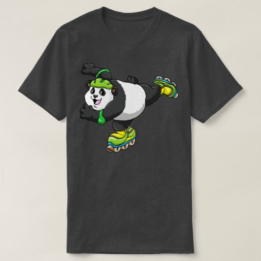 Panda als gealigneerde skater met gealigneerde sch t-shirt (Design voorkant)