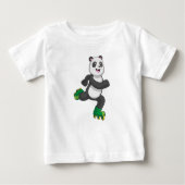 Panda als gealigneerde skater met Roller-schaatsen (Voorkant)