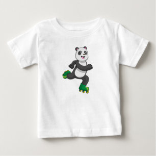 Panda als gealigneerde skater met Roller-schaatsen
