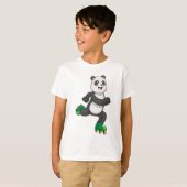 Panda als gealigneerde skater met Roller-schaatsen T-shirt (Voorkant volledig)